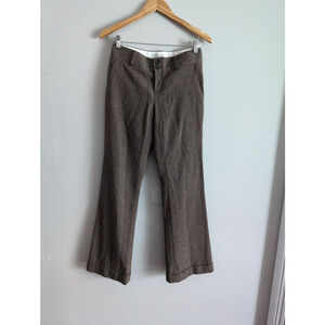 Banana Republic Martin Fit Wool Blend Y2K Flair Leg Brown Women Dress Pants Sz 2